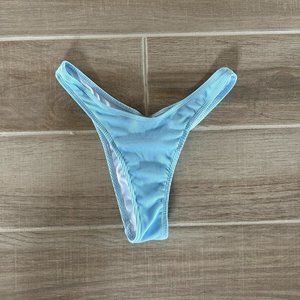 Blue High Cut Cheeky Bikini